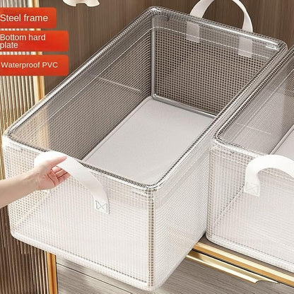 1 Pc Transparent Solid Steel Frame Storage Box, waterproof, underwear Storage - Image 2