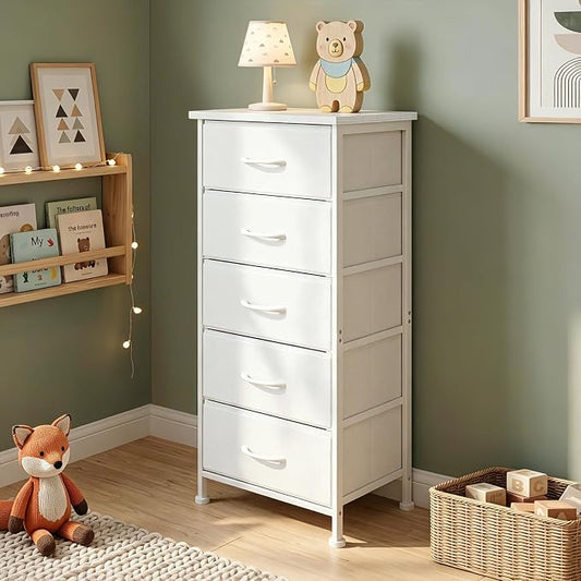 Fixwal White Tall Skinny Dresser by Fixwal