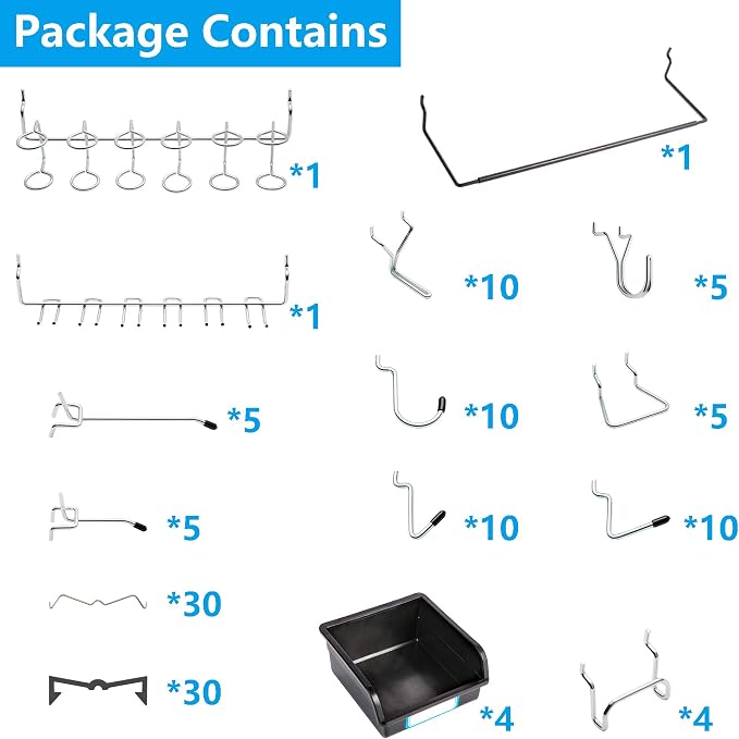Pegboard Hooks, with Bins, Peg Locks, - Image 2