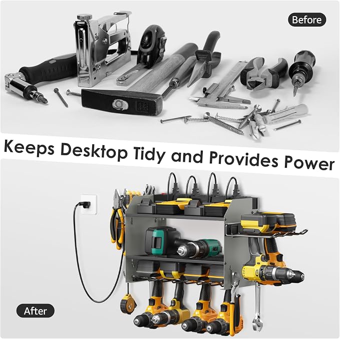 CCCEI Modular Power Tool Organizer Wall Mount Charging Station, Garage Drill - Image 4