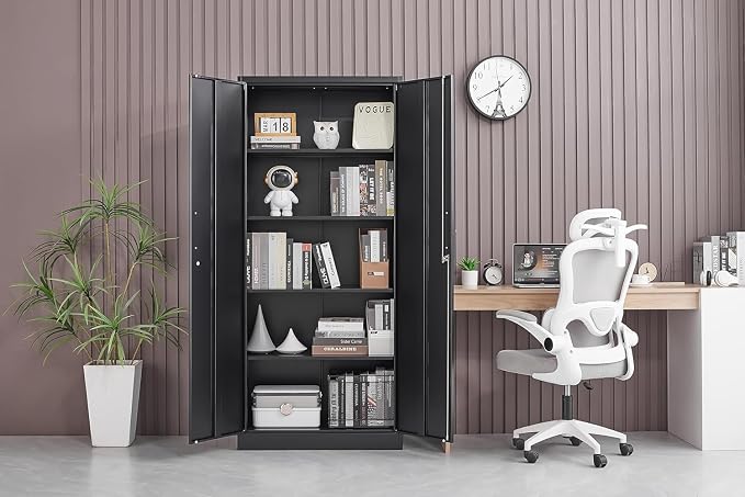 Metal Storage Cabinet with Adjustable Shelves, Garage Storage Cabinets with - Image 6