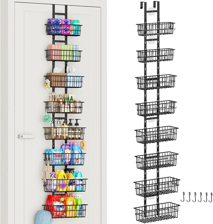 Hongtamoya 8 Tier Over The Door Organizer, Adjustable Hanging Door Organizer by Hongtamoya