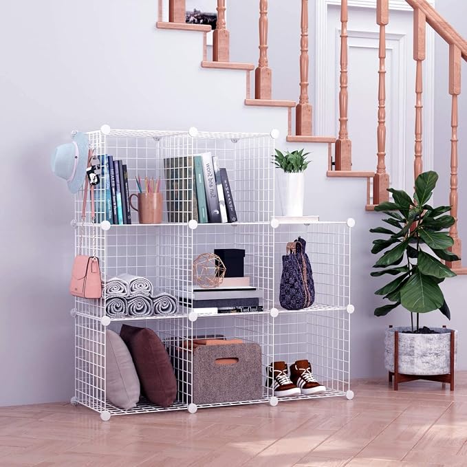 C&AHOME Wire Cube Storage, 8-Cube Organizer Metal C Grids Storage, Storage Bins - Image 4