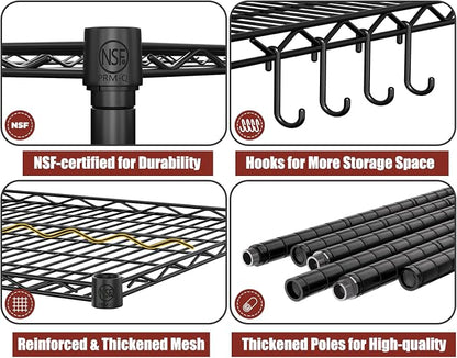 PrimeZone 5 Tier 80.7"H x 55.5"W x 24"D Wire Shelving - Image 7