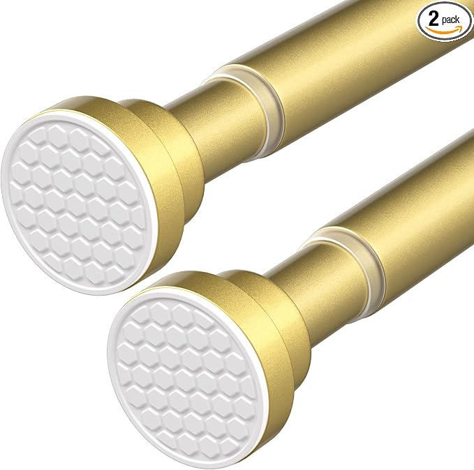 Tension Rods for Windows 28 to 48 Inch 2Pack Spring Curtain Rods No Drilling by QINGYUN