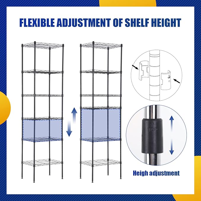 BestOffice Adjustable NSF-Certified Metal Shelf Wire Shelving Unit Storage - Image 5