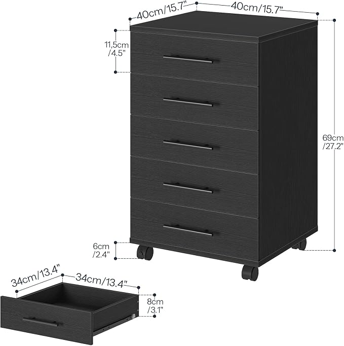 HOOBRO 5-Drawer File Cabinet, Office Cabinet - Image 3