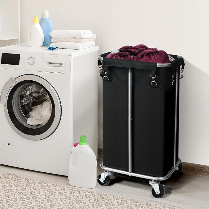 Laundry Basket with Wheels, Rolling Laundry Hamper with Removable Bag, 100L - Image 3