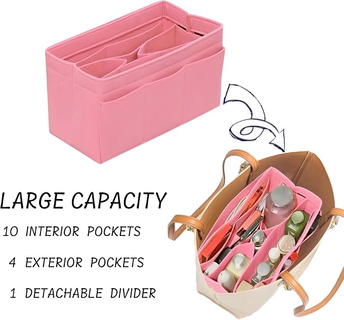 DailyPlus Purse Organizer Insert Felt Bag Organizer Handbag Organizer Insert - Image 5