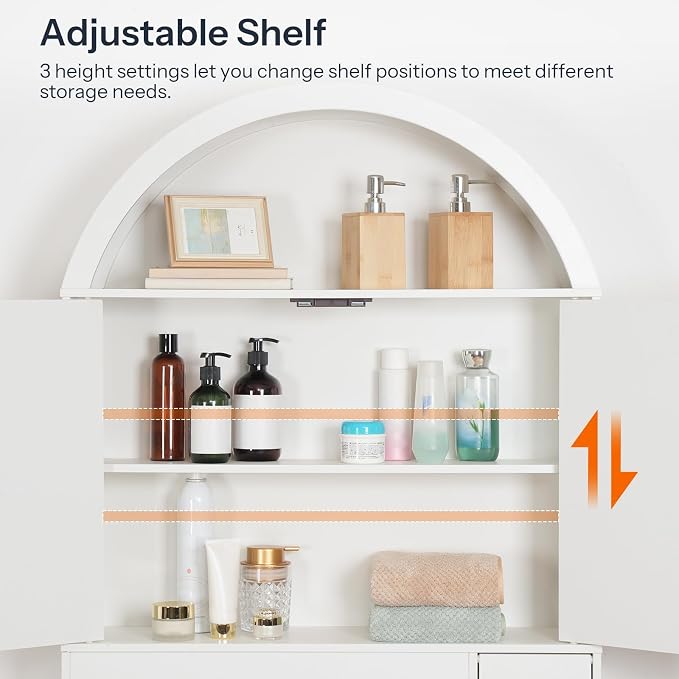 HOOBRO Over the Toilet Storage Cabinet, 67.7'' Tall Bathroom Organizer - Image 6