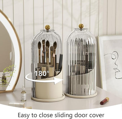 Makeup Brush Holder with Dustproof Cover 360 Rotating Makeup Brush Organizer - Image 3