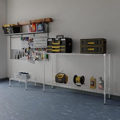 14" Deep x 54" Wide x 34" Height Wire Shelving Kit | 2-Tier | NSF Commercial - Image 2