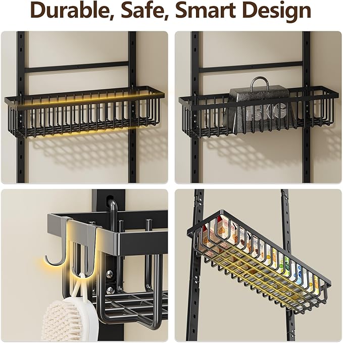 POKIPO 9 Tier Over The Door Pantry Organizer, 2 in 1 Wall Mount or Hanging - Image 3
