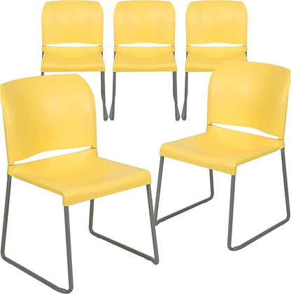 Flash Furniture HERCULES Series 5 Pack 880 lb. Capacity Yellow Full Back by FlashFurniture
