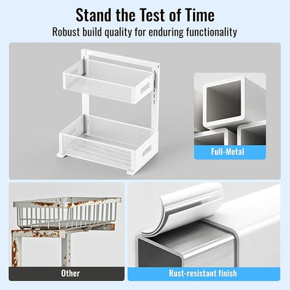 Full Metal Under Sink Organizer, Pull Out Cabinet Organizers and Storage - Image 6