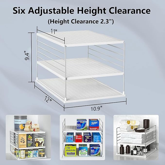 Upgraded Cabinet Organizers and Storage -Divided Compartment Holder - Image 3