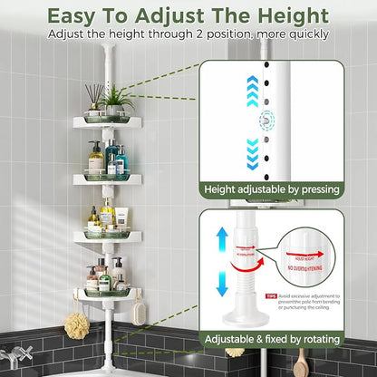 AKINBAS 360° Rotating Shower Caddy Tension Pole - Image 5