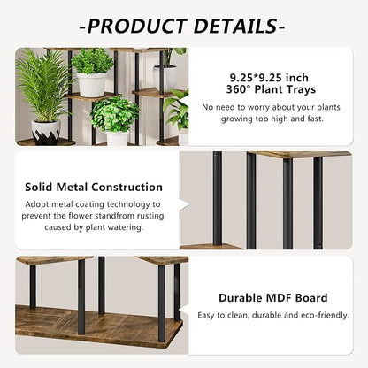 AZERPIAN Plant Stand 9 Tier Indoor Metal Flower Shelf - Image 5