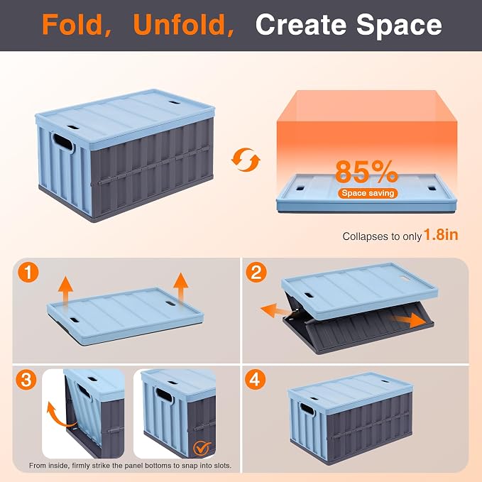 Citylife 64L Collapsible Storage Bins - Image 4