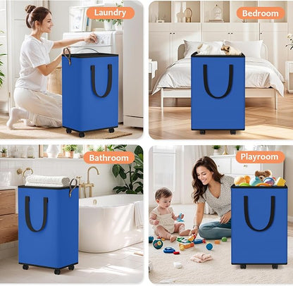 SpaceTrove Laundry Basket with Wheels, Collapsible Laundry Baskets, Laundry - Image 7