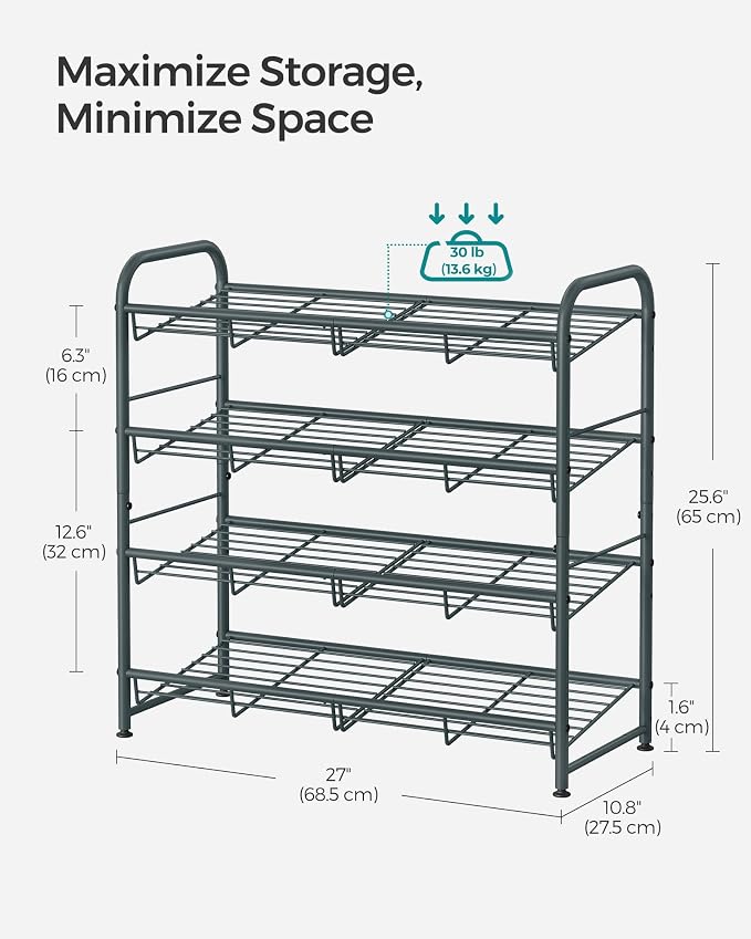 SONGMICS Shoe Rack, 4 Tier Shoe Organizer - Image 4