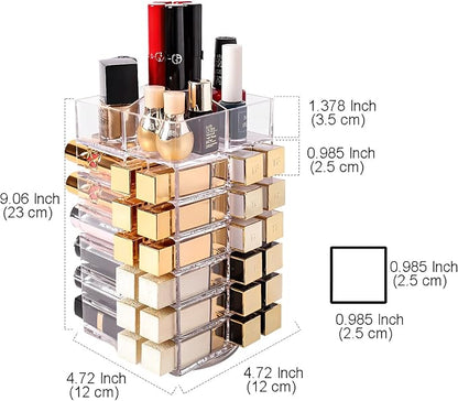 Sooyee 360 Degree Spinning Lipstick Organizer Holder 53 Spaces, Acrylic - Image 6