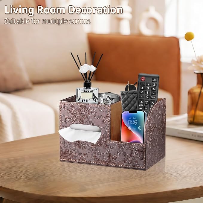 Leather Square Tissue Box Cover - Image 6