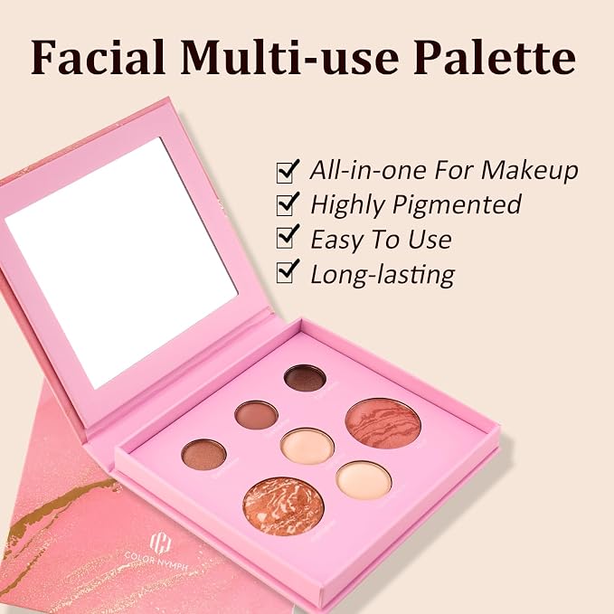Color Nymph Face Makeup Palette, All-in-one Baked Palettes Travel-Friendly - Image 2