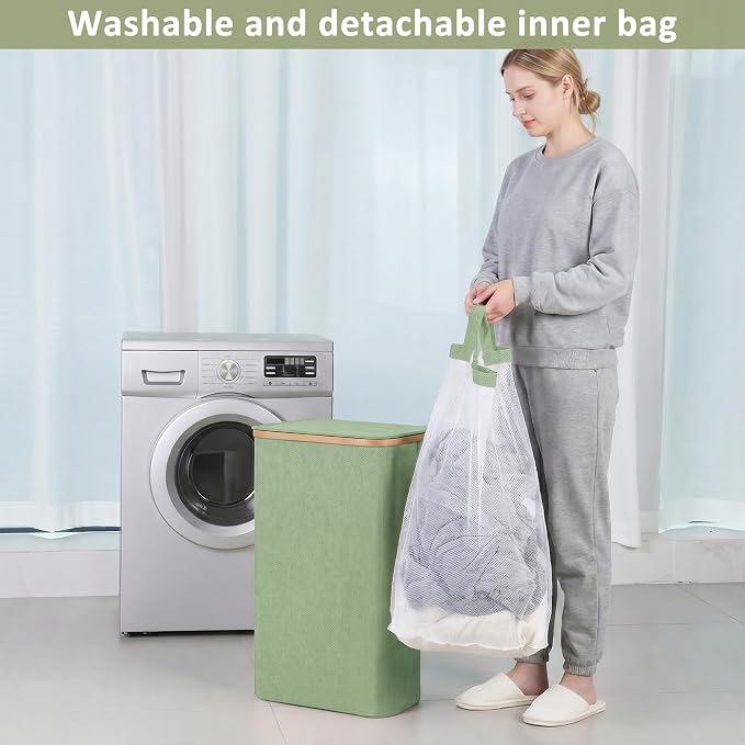 iEGrow 65L Slim Laundry Hamper, Narrow Laundry Basket - Image 6