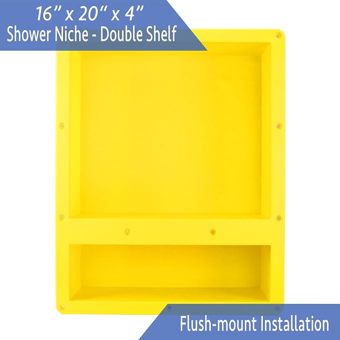Ready for Tile Waterproof Leak Proof 16" x 20" Bathroom Recessed Shower Niche - Image 4
