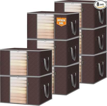 BALEINE 8 Pack Clothes Storage Bags, 16 Gallon Storage Containers by BALEINE