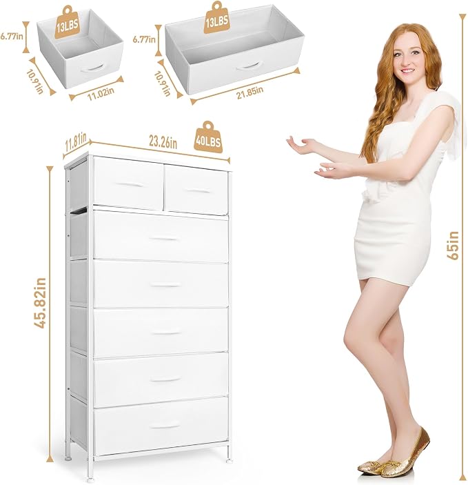 Mifuro Tall Dresser for Bedroom, Vertical Storage Organizer Tower - Image 3