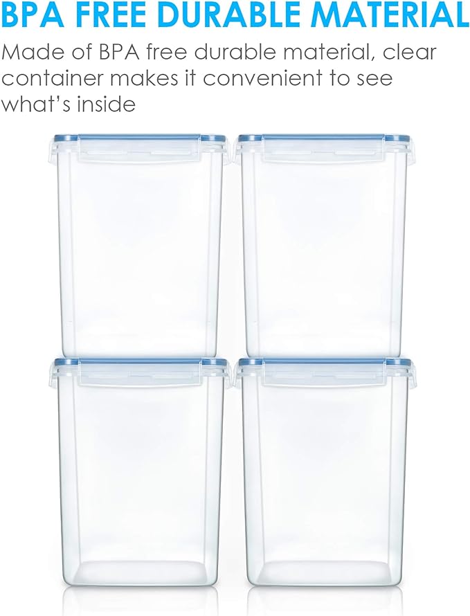 Vtopmart Large Food Storage Containers 5.2L / 175oz, 4 Pieces BPA Free Plastic - Image 3