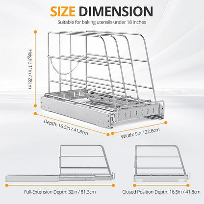 Pull Out Cabinet Organizer for Cutting Board, Cookie Sheet, Baking Sheet - Image 4