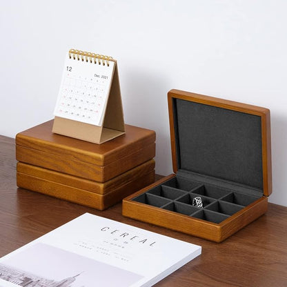 Oirlv Solid Wood Ring Jewelry Box Organizer Earrings Jewelry Drawer Organizer - Image 2