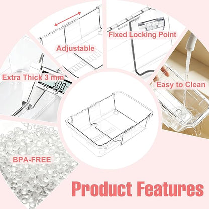 16 Pcs Extendable Clear Drawer Organizer, 3-Size Adjustable Boxes | 3-mm Extra - Image 7