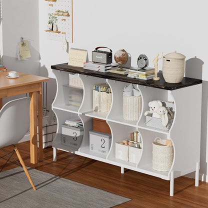 8 Cube Storage Shelf Organizer, Low Book Shelf Bookcase Entryway Table - Image 5