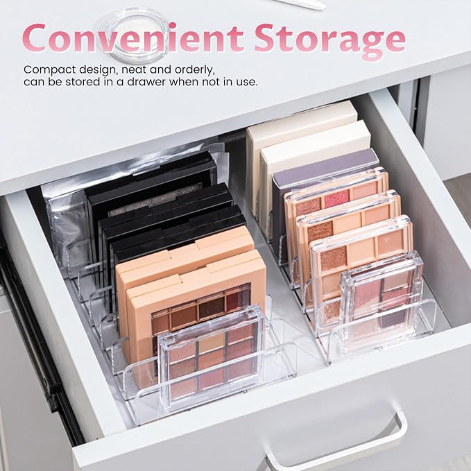 Diakey 4 Pack Eyeshadow Palette Makeup Organizer, 7-Section Acrylic Cosmetic - Image 5