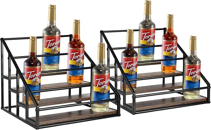 Coffee Syrup Rack Organizer, Liquor Bottle Display Shelf, Water cup display by Unknown