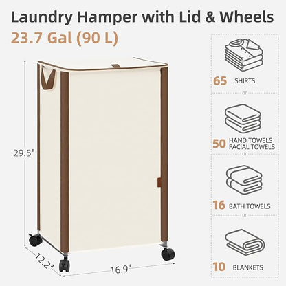 STORAGE MANIAC Rolling Laundry Hamper - Image 5