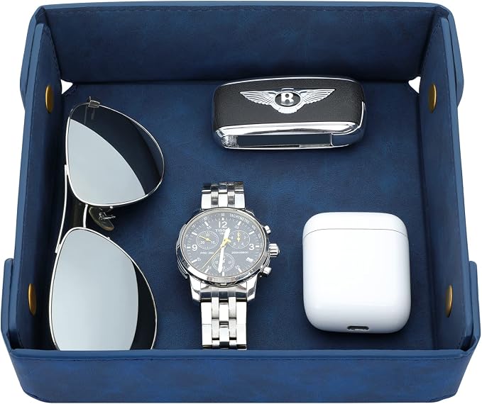 CASIRENA Father's Day Gifts Faux Leather Valet Tray Organizer by CASIRENA