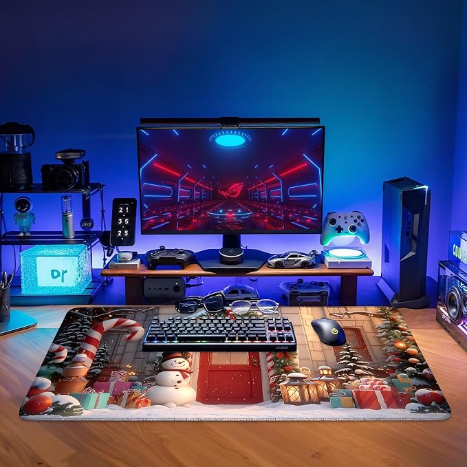 Christmas Scene Gaming Mouse Pad 35.4"x15.7"Desk Mat Anti-Slip Rubber Base & - Image 9