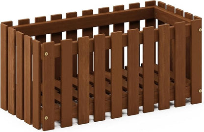Furinno TIOMAN Planter Box, Hardwood Slat Style Flower Box, Rectangular Garden - Image 6