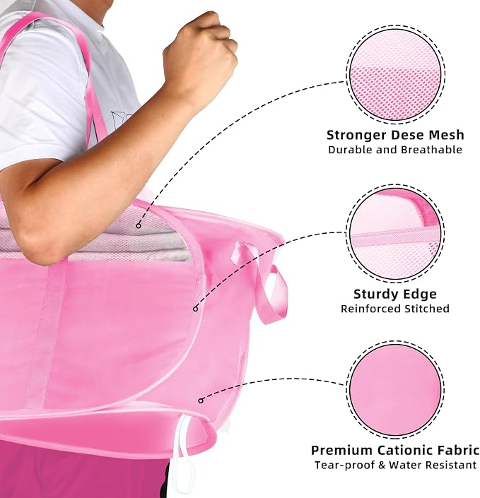 Collapsible Laundry Baskets, Tear Proof Pop Up Laundry Hamper - Image 6