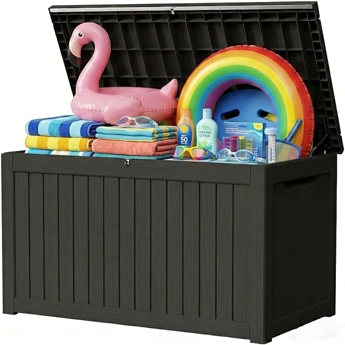 270 Gallon Outdoor Storage Box Resin Deck Box All Weather Waterproof Large by Decksplore%E2%80%94BuiltforOutdoor