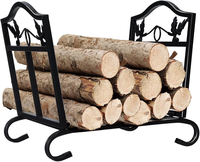 IRONMAX Portable Firewood Rack, Folding Heavy Duty Steel Log Storage Rack by IRONMAX