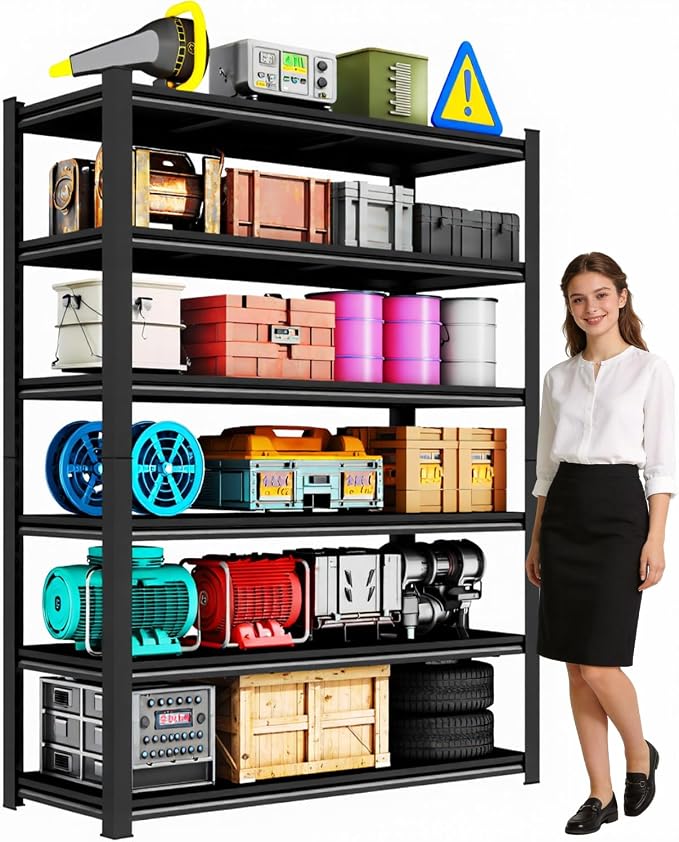 78''H Metal Garage Shelving, 6-Tier Heavy Duty Shelving Unit, Adjustable Garage by KILISTEELS