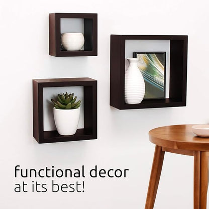 Kiera Grace Cubbi Floating Shelves, Modern Wall-Mounted Square Shelves - Image 3