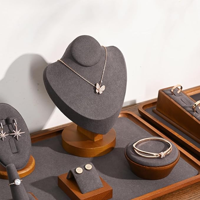 Jewelry Tray Solid Wood Earrings Display Stand - Image 3
