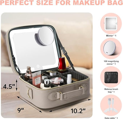 Mocado Travel Makeup Bag with LED Lighted Mirror, Travel Makeup Organizer - Image 8